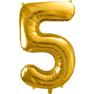 Folieballon "5" H:86 cm - flere varianter - assorteret (På lager i butik)