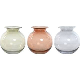 Vase Home ESPRIT Blå Grøn Rav Krystal Moderne 17,5 X 17,5 X 18,2 cm (3 enheder)