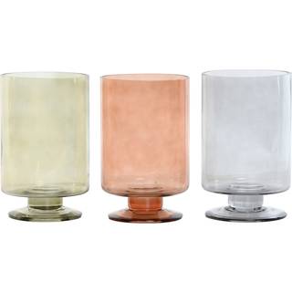 Vase Home ESPRIT Blå Grøn Rav Krystal Moderne 12,5 x 12,5 x 20 cm (3 enheder)