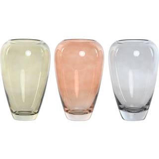 Vase Home ESPRIT Blå Grøn Rav Krystal Moderne 13 X 13 X 20,7 cm (3 enheder)