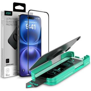iPhone 16 Pro ESR Armorite Skærmbeskyttelse Hærdet Glas - 9H, 0.3mm - Sort Kant