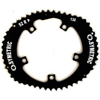Drev Osymetric Ø130 mm BCD 10/11-Speed Oval Alu 52T sort