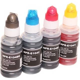 Kompatibelt sæt med 4 refill-blækflasker til Epson 104 EcoTank ET1810 ET2710 ET2711 ET2714 ET2715 ET