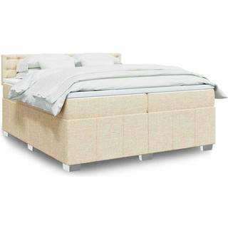 Kontinentalseng Med Madras Stof Farvet Creme - knapper / 200 x 200 cm