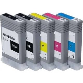 Kompatibelt sæt 5x printerpatron til Canon PFI-030 imagePROGRAF TA20 TA30 TA20 MFP L24ei fra ABC