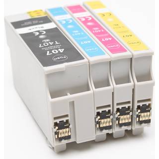 Kompatibelt sæt 4x printerpatron til Epson 407 Workforce Pro WF-4745DTWF WF 4745DTWF WF4745DTWF fra