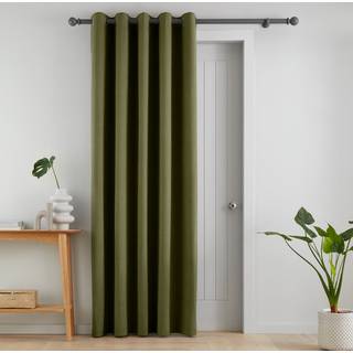 Catherine Lansfield Catherine Lansfield Olive Green Wilson Thermal Fleece Lined Door Curtain Panel
