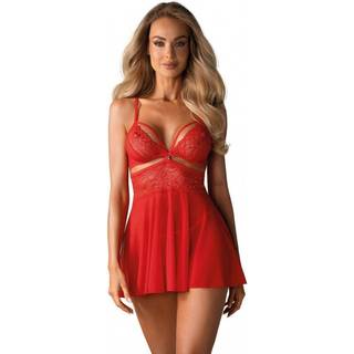 Obsessive 838-BAB-3 – Fræk blonde babydoll og tanga (rød)