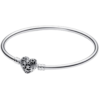 Pandora Heart Clasp Bangle - 17cm - Silver