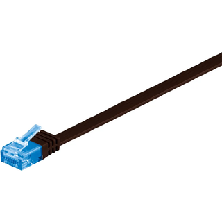 CAT 6a fladt netværkskabel U/UTP, blå, 0,5m