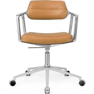 Vipp 453 Swivel+ Drejestol med Hjul Aluminium/Kamel Læder