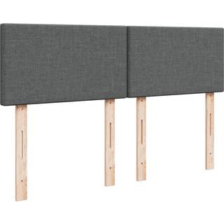 kontinentalseng med madras 140x190 cm stof mørkegrå