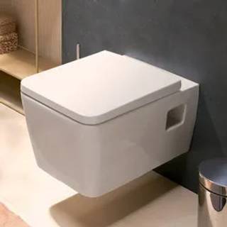 hansgrohe EluPura Q vægh toilet 540 u/skyllerand inkl. toiletsæde m/låg, hvid