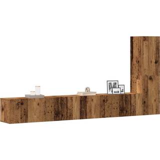 Tv-Skabssæt 4 Dele Konstrueret Træ - 4 / 100 cm / Gammelt træ