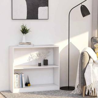 Bogreol 60X24X Konstrueret Træ Hvid - 80 cm / 75 cm