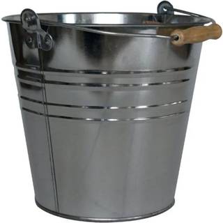 Spand metal m/træhåndtag 10L.