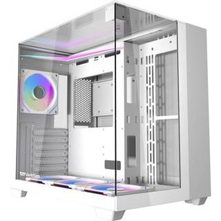 Darkflash TH285 computerkabinet (hvid) + 4 blæsere.