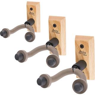 String Swing Wall Mount Guitar Hangers Oak (3 Pack) CC01-O