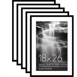 AmericanFlat 18x26 plakatramme med poleret plexiglass - s?t med 5 - Brug som 14x22 ramme med Mat eller 18x26 ramme uden Mat - Galleria Collection