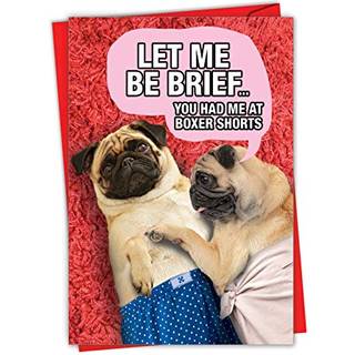 Nobleworks - Sjovt kort til Valentines Day - Humor Valentine Love Notecard med konvolut (1 kort) - Boxer -shorts C9200VDG
