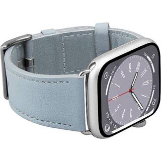 Apple Watch (38/40/SE/41/42mm) Puro E-CLASSIC Vegansk Læder Urrem - Lyseblå