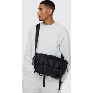 Mens Black Fold Over Cross Body Bag