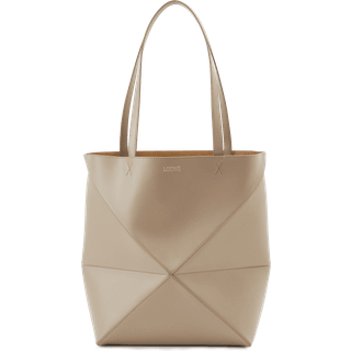 Loewe Puzzle Fold Medium leather tote bag - beige - One Size