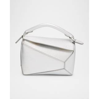 Loewe Puzzle Edge Mini leather crossbody bag - silver - One Size