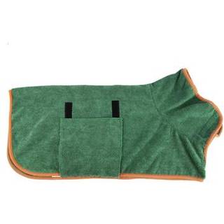 Hurtigtørrende mikrofiber-badekåbe til hunde - størrelse M - grøn
