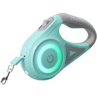 Rojeco Automatisk Indtrækkelig Hundesnor med LED - 5m - Grøn / Grå