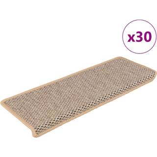 Selvklæbende Trappemåtter 65X21X4 Cm Sisal-Look - 30 / Lys beige