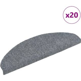 trappemåtter selvklæbende 20 stk. 65x21x4 cm lysegrå halvrunde store