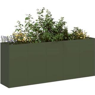 plantekasse olivengrøn 200x40x80 cm koldvalset stål
