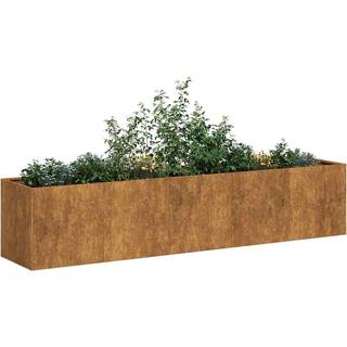 plantekasse rustfarvet 200x40x40 cm forvitringsstål