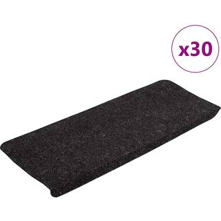 selvklæbende trappemåtter 30 stk. 65x24,5x3,5 cm antracitgrå