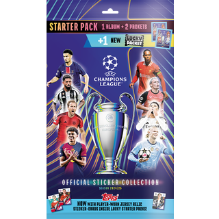 Topps Champions League 2024/25 samlealbum med 2 pakker klistermærker