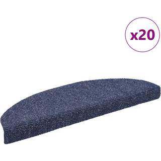 trappemåtter selvklæbende 20 stk. 65x21x4 cm blå halvrunde store