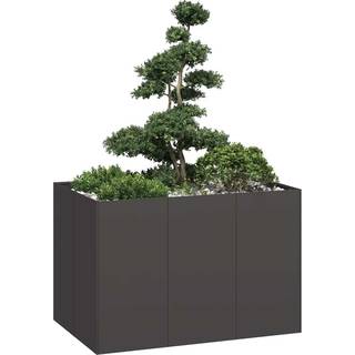 Plantekasse Sort Koldvalset Stål Stål/Sort - 120 x 80 x 80 cm