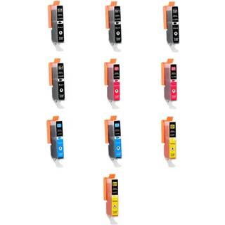 Kompatible blækpatroner Canon CLI-531 - 6118C001, 10 stk. rabatpakke 125 ml
