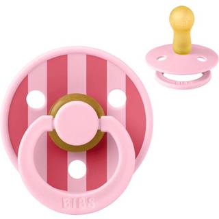 BIBS Rund Colour Sut - Str. 2 - Naturgummi - Studio - Block - Baby Pink/Coral