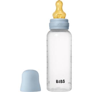 BIBS Bottle - Sutteflaskesæt - Plastik - Latex/Medium Flow/Rund - 270 ml. - Baby Blue