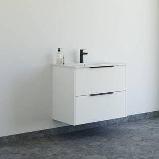Dansani Mido+ Classic møbelsæt 81cm m/Amber vask og 2 skuffer, Stribet hvid mat