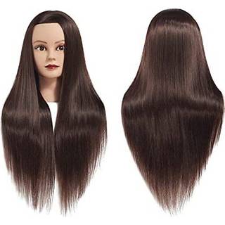 Trningshoved 26""""-28"""" Mannequin Hoved Hrstyling Manikin Kosmetologi Dukkehoved Syntetisk Fiber Hr Frisr Trningsmodel Gratis Klemme (1711D04