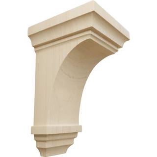 Ekena Millwork Corw03x03x06Jerw-Case-4 Mini Jefferson Wood Corbels 3 1/2 """" W X 3 3/4 """" D X 6 """" H Rubberwood