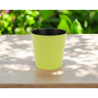 5 """" Lime Green Recycled Plastic Indoor Outdoor Round Pot Planter
