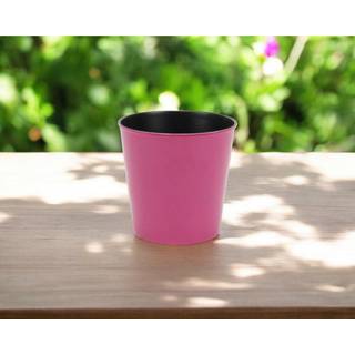 5 """" Hot Pink Recycled Plastic Indoor Outdoor Round Pot Planter