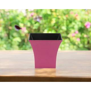 5 """" Hot Pink Recycled Plastic Indoor Outdoor Square Pot Planter