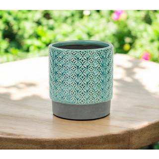 6 """" Turkis geometrisk keramisk indend?rs udend?rs rund potteplanter