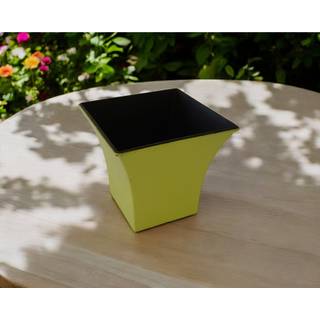 5 """" Gul genanvendt plast indend?rs udend?rs firkantet potten planter