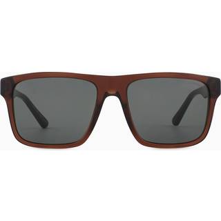 Emporio Armani EA4232F Asian Fit 610687 57 Solbriller Mænd Grå - Transparent Dark Grey - 57mm